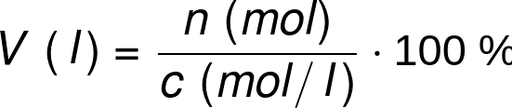 它的体积等于número摩尔，在concentración之间它的体积等于100摩尔。