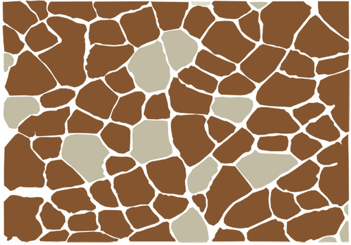 Histochemical assay of muscle fibers using the enzyme mATPase. Muscle fibers are illustrated in different shapes and sizes, laying close to each other. The fast contracting fibers are colored dark brown and the slow contracting fibers are light colored. Most of the fibers in this illustration are colored dark brown and are therefore fast contracting muscle fibers.