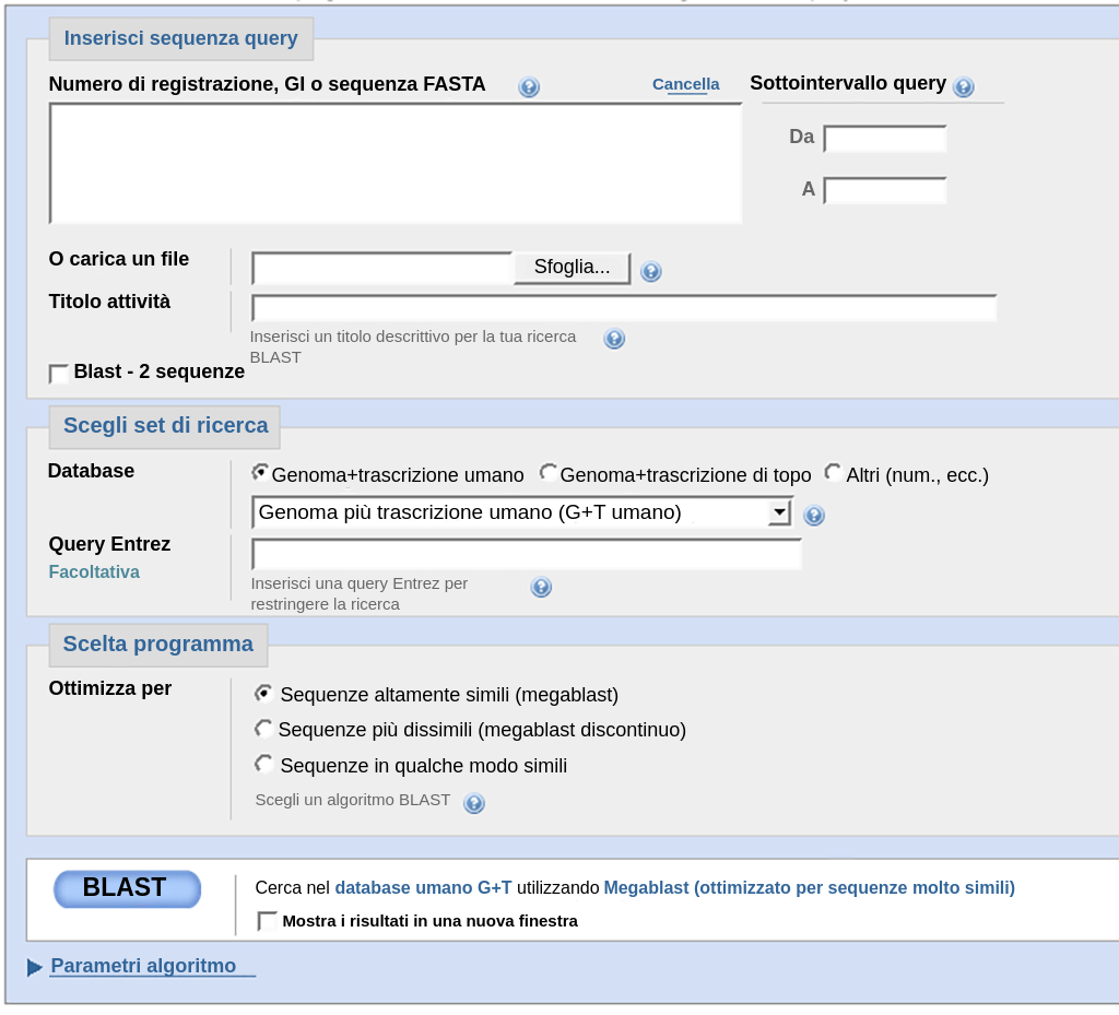 我的头发是金色的。加入一个BLAST su http://blast.ncbi.nlm.nih.gov/Blast.cgi